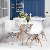 Stôl Eurostyle + 4x biela stolička